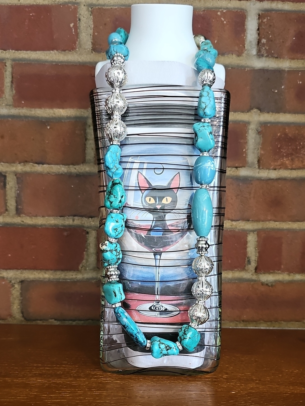 Turquoise Bead Statement Necklace - Women Jewelry